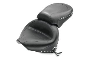 Yamaha V-Star 1100 Silverado Two-Piece Motorcycle Seat - Mustang Motorcycle - Studs - Black - `02-`11